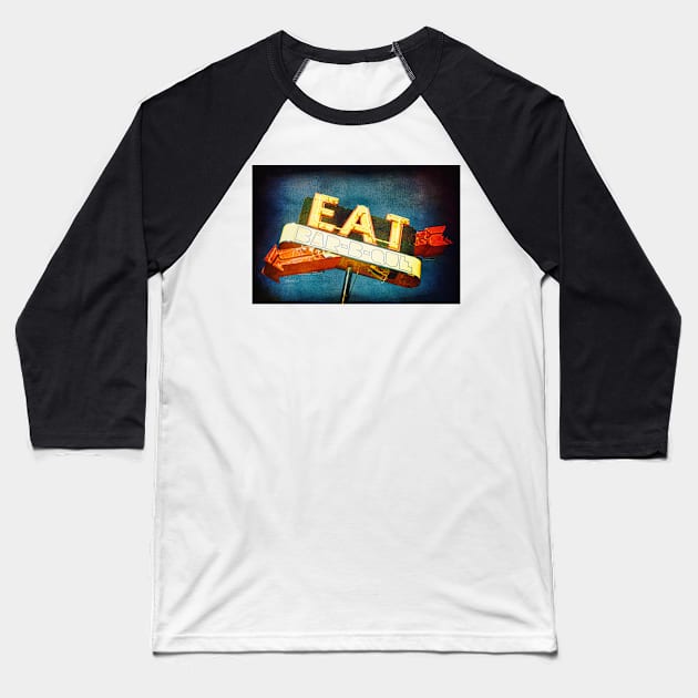 Eat Barbecue Vintage Sign Baseball T-Shirt by art64